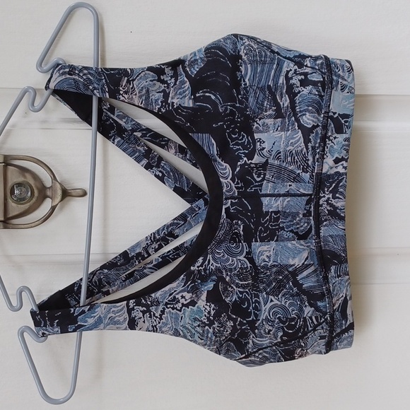 Lululemon Stash N’ Run Bra Eternal Wave Starlight Black / Black Sz 10 - Picture 6 of 9